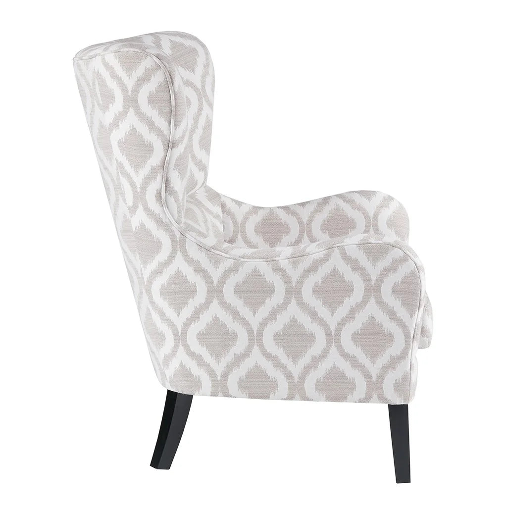 Transitional Swoop Wing Chair with Round Arm K8296
