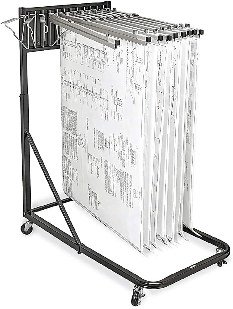 White Vertical Poster Display Rack and Plans Holder File Organizer Stand Q459456