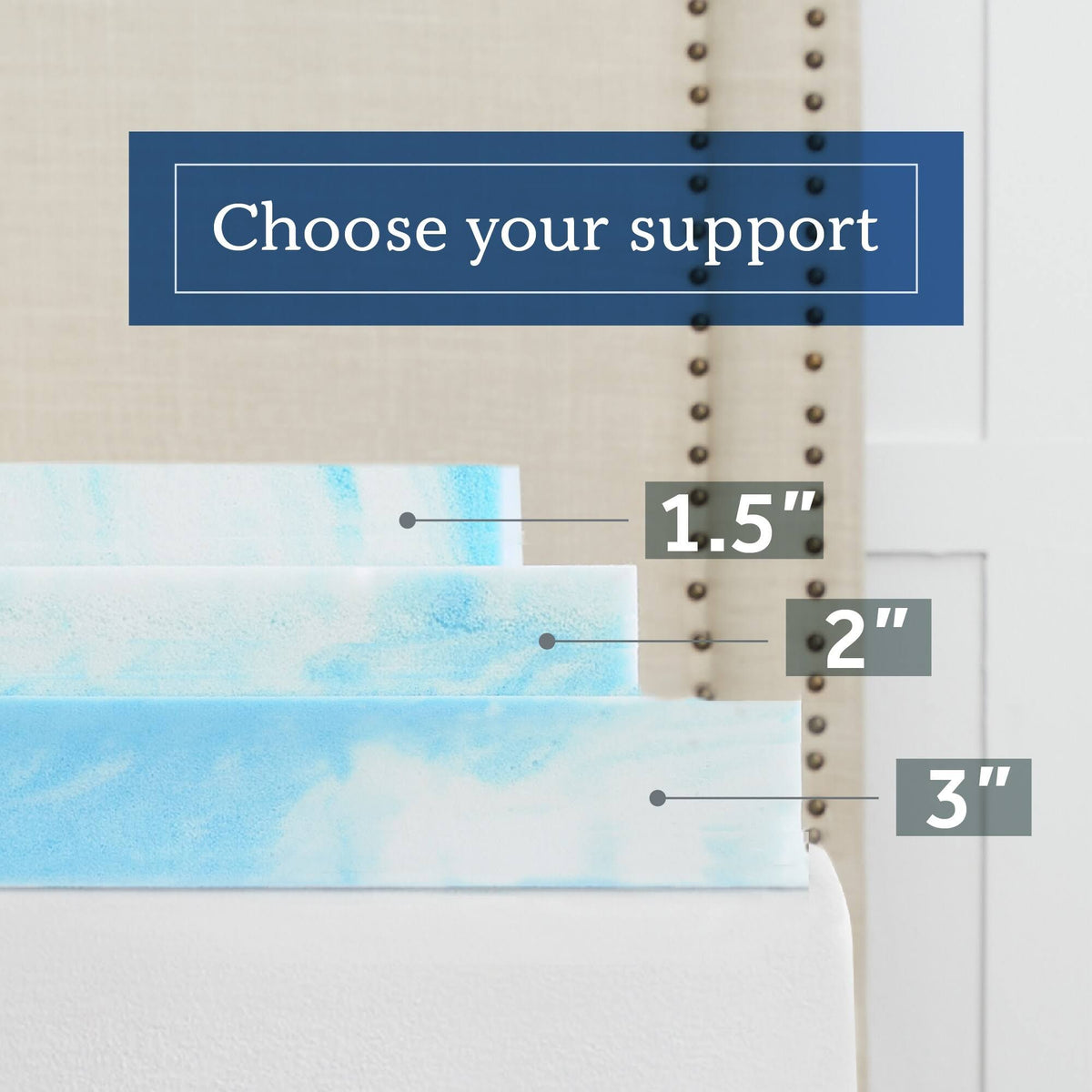 Queen White Memory Foam Mattress Topper T698