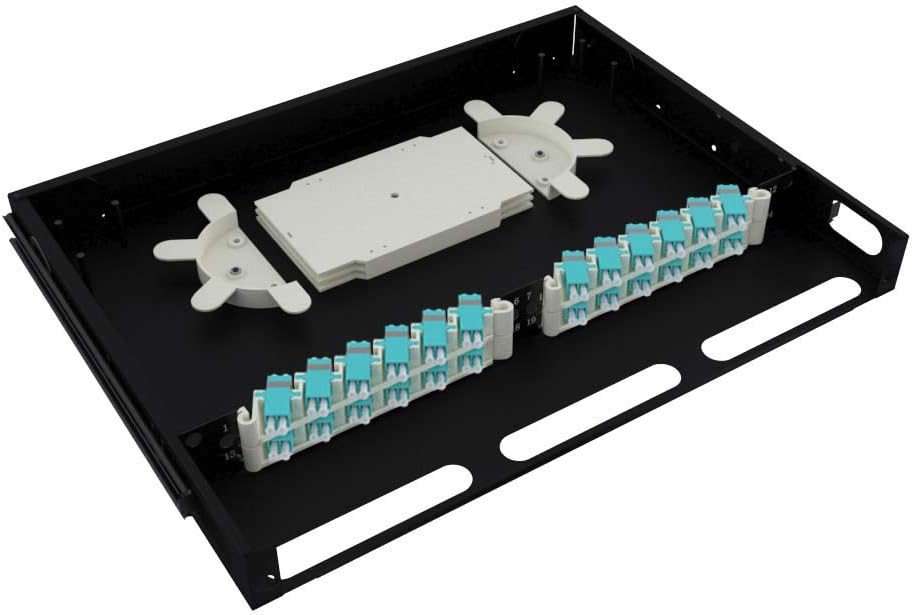 1U Telescoping Rackmount Fiber Enclosure 24-Core Black Z5269