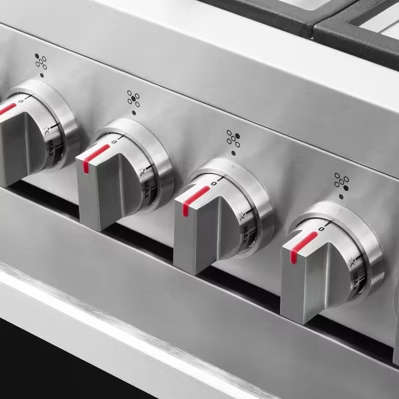 5 Burner Gas Range with Cast Iron Grates in Stainless Steel G765