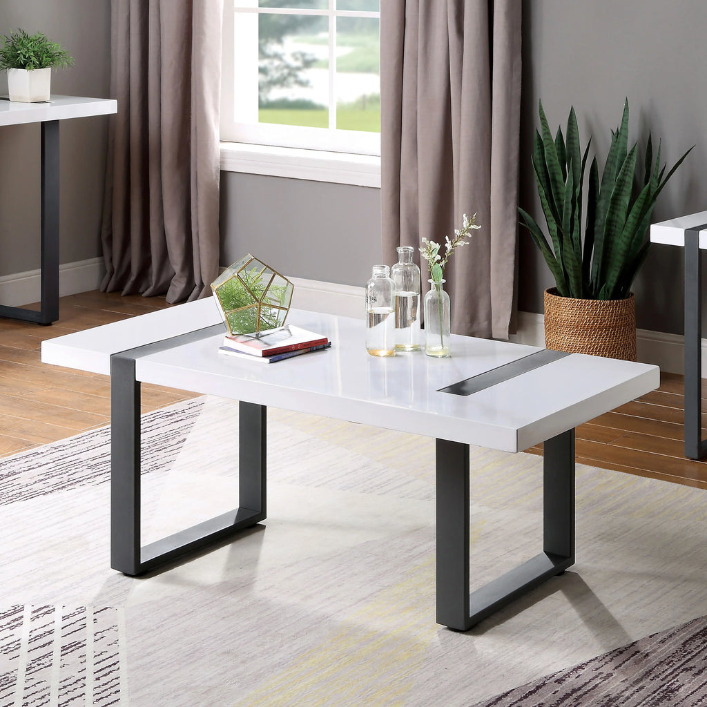 White Metal Coffee Table Y848