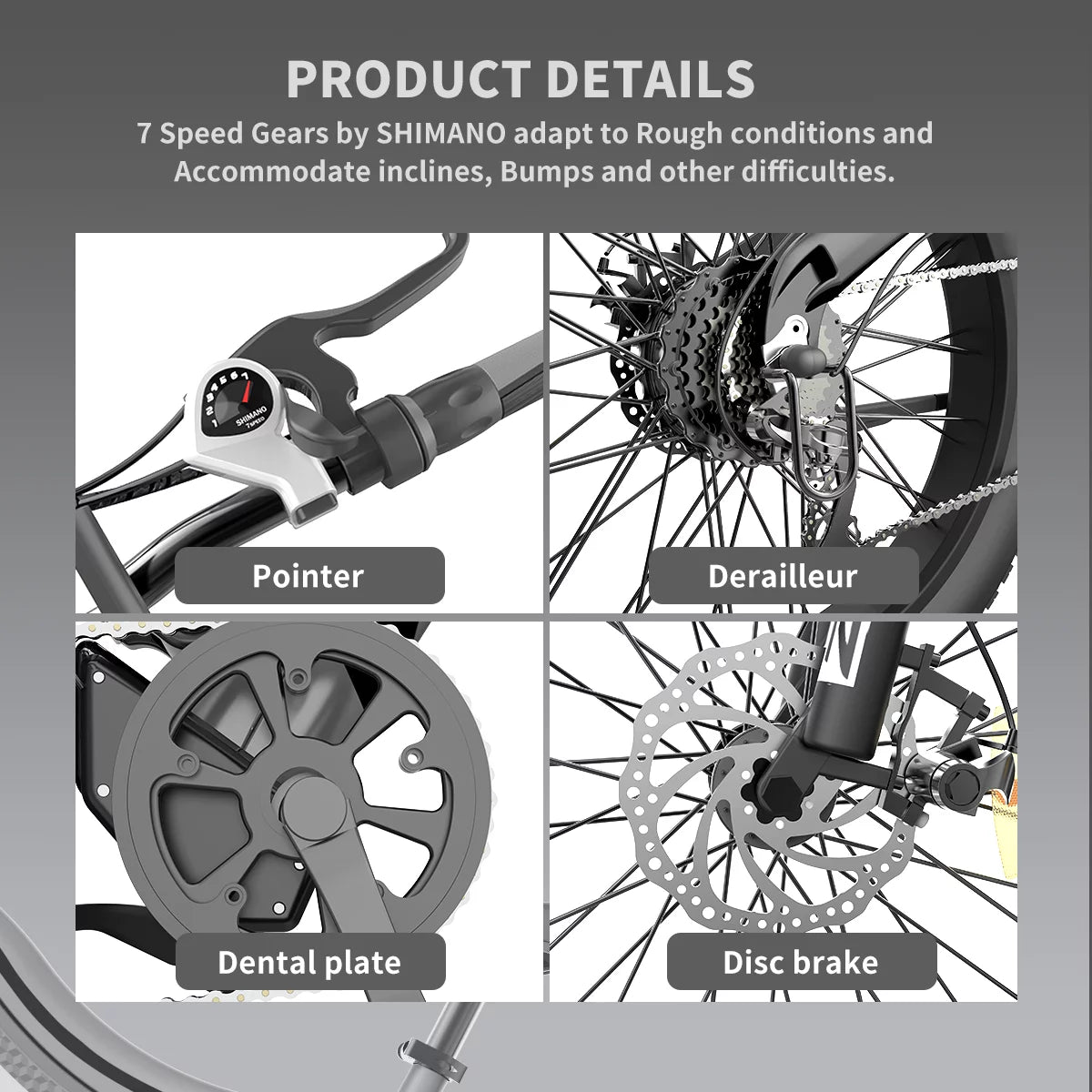 750W 48V 15Ah Fat Tire Electric Mountain Bike U76438