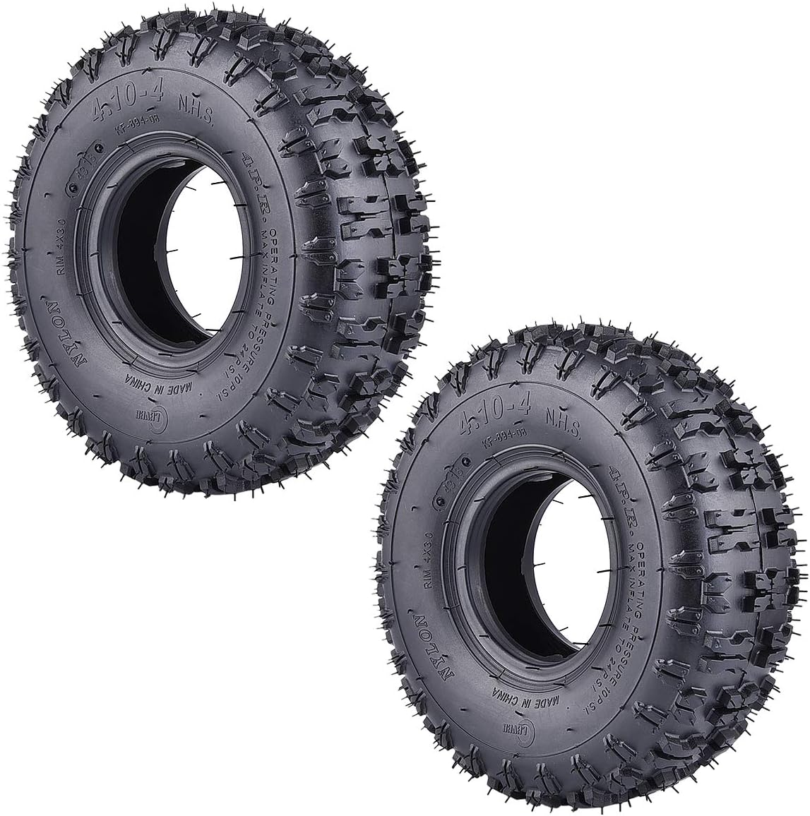 2 Pack of 2 4.10-4 Tires Replacement for Garden Rototiller Snow Blower Mowers Hand Truck Wheelbarrow Go Cart Kid ATV G22582