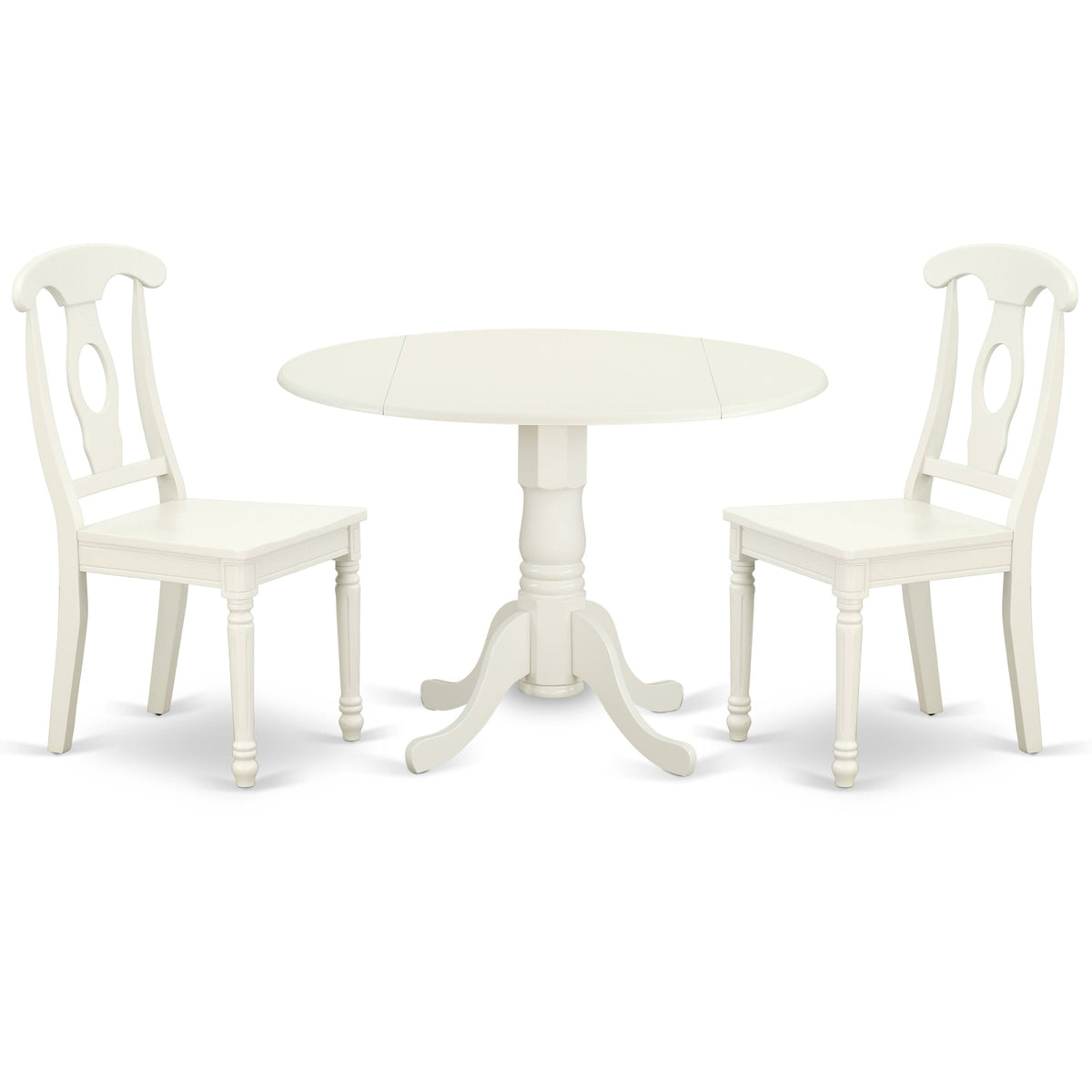 3PC Round Table with Two 9-Inch Drop Leaves and 2 Panel Back Chairs G302315