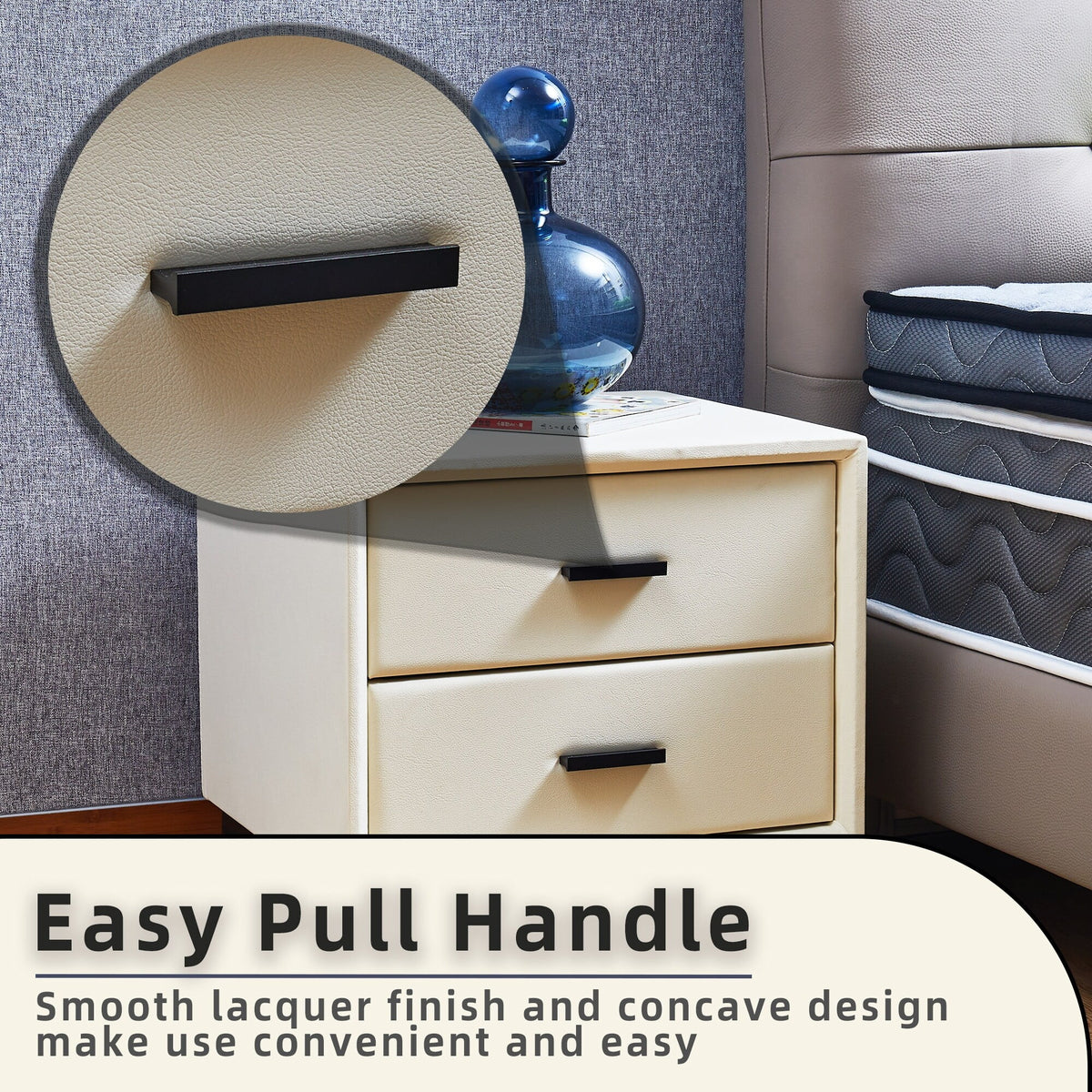 Blue-gray 2 Drawer Nightstand C41347