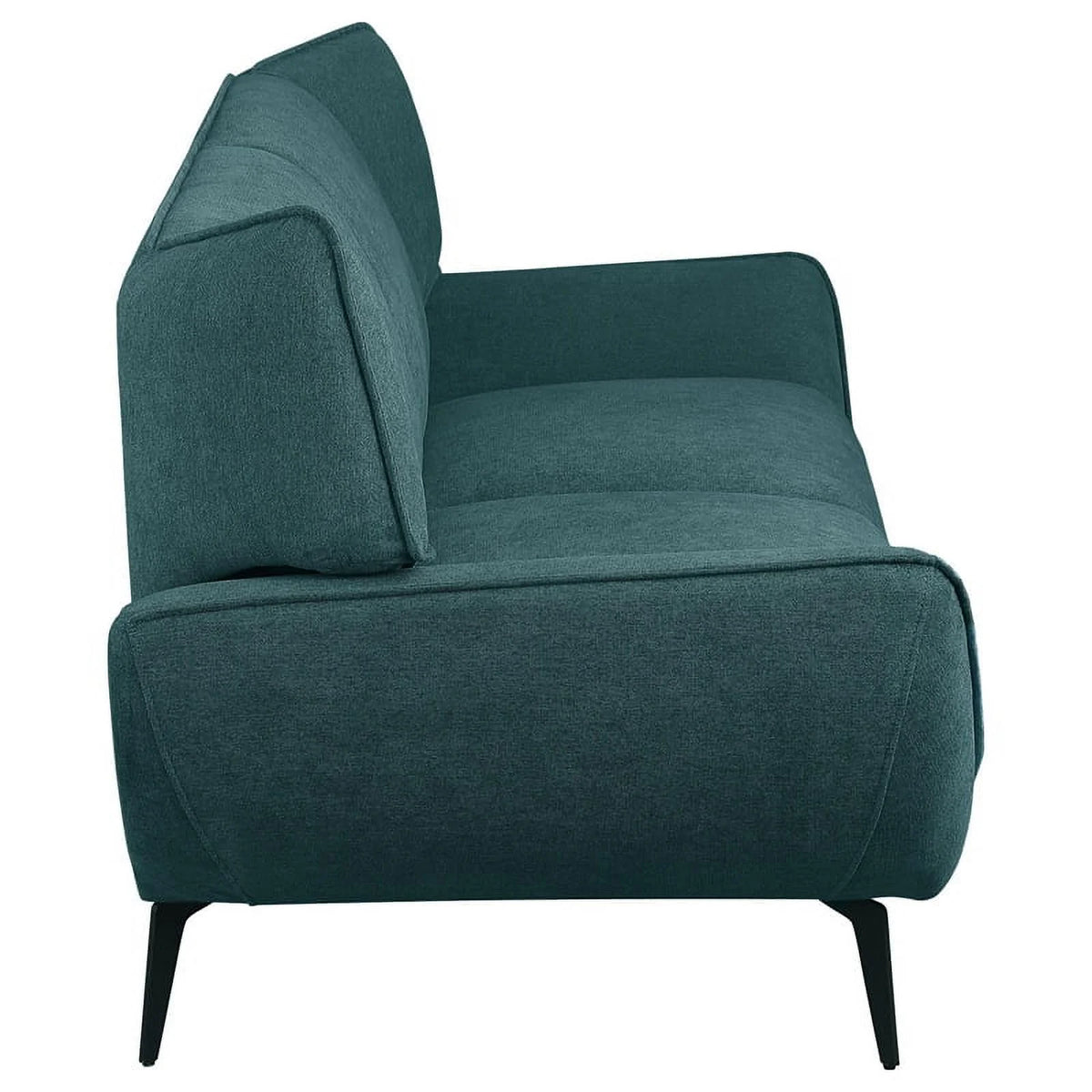Teal Blue Black 2-Piece Fabric Metal Sofa Set F80473