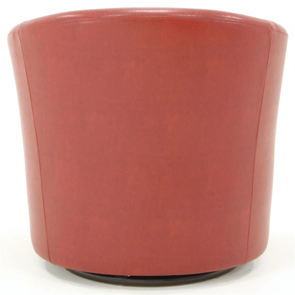 Red Faux Leather Swivel Club Chair Z3360