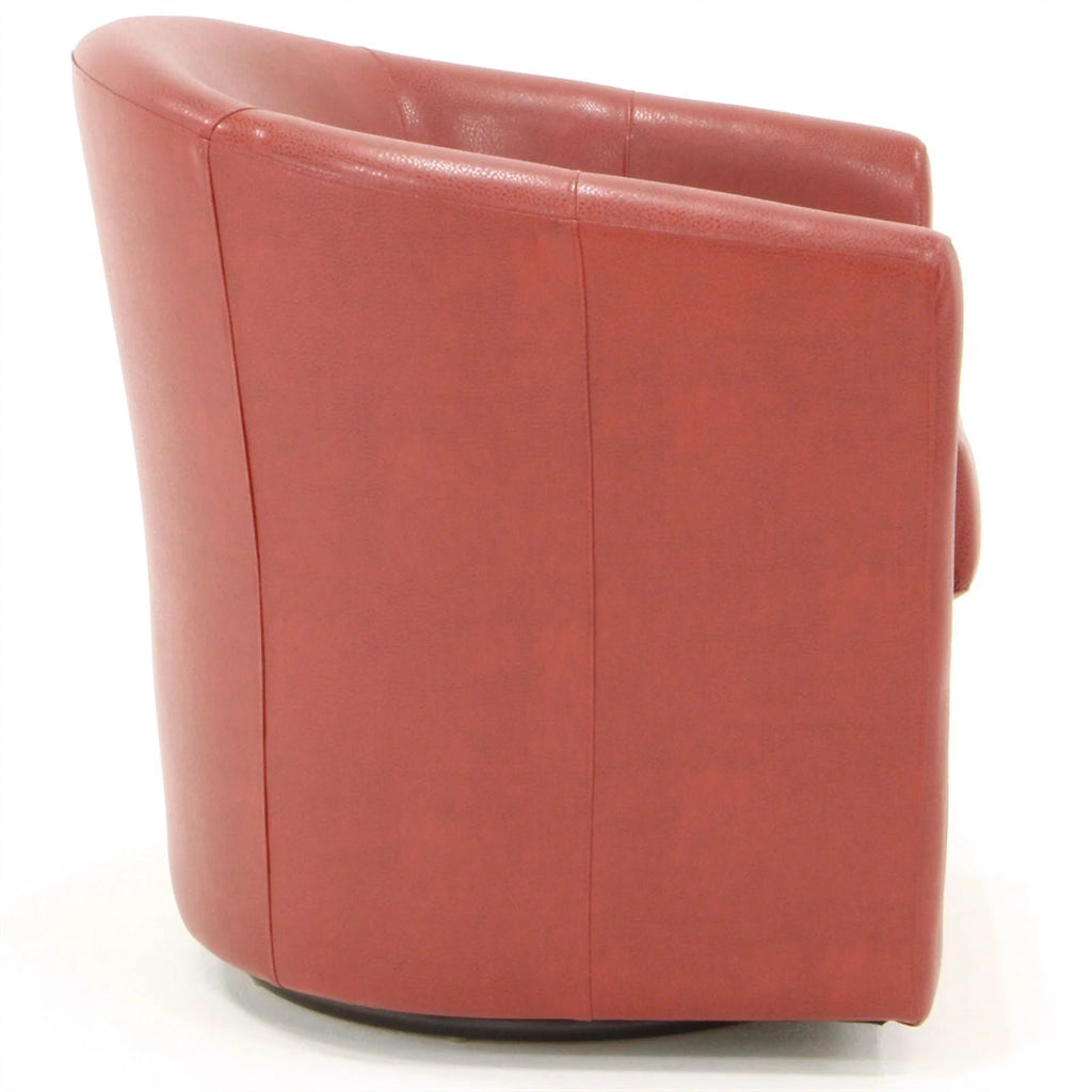 Red Faux Leather Swivel Club Chair Z3360