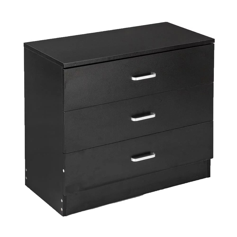 White 3-Drawer Dresser with Metal Handles C20530