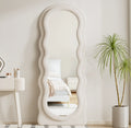 63"x24" Wavy Full Length Mirror with Stand White H6514