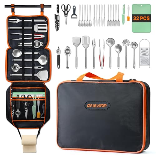 Camping Cooking Utensil Set with Organizer Case Q848378