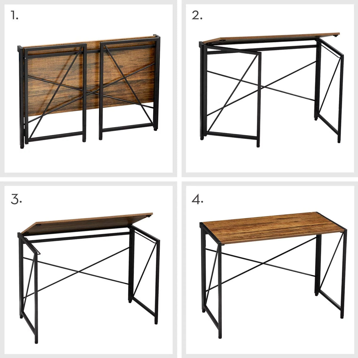 Folding Computer Desk 39” Walnut C618