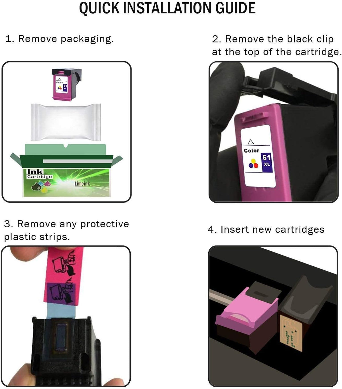4 Remanufactured Ink Cartridge High Yield (2 Black, 2 Color) M87828