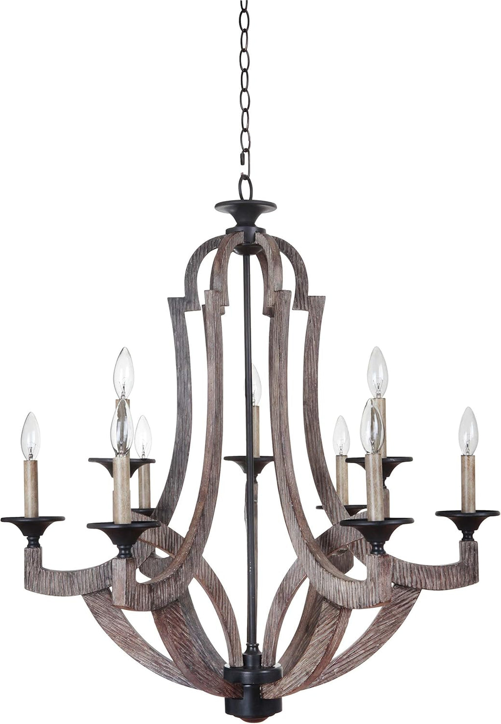5-Light Candle Chandelier, Weathered Pine M712