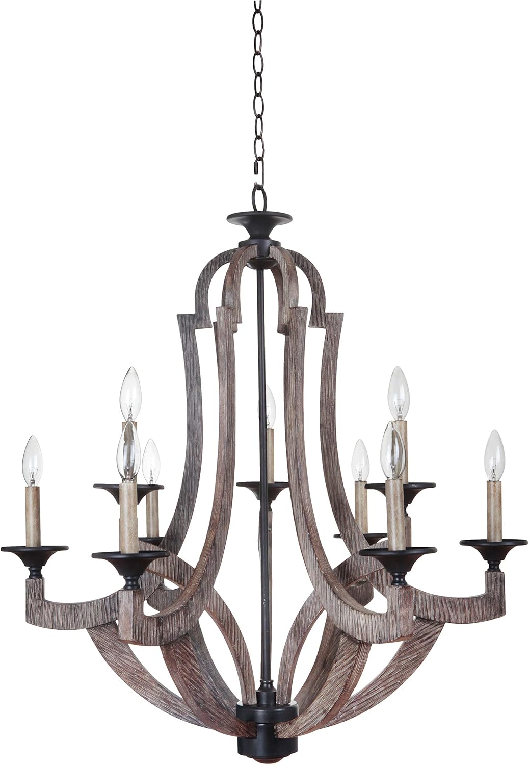 5-Light Candle Chandelier, Weathered Pine M712
