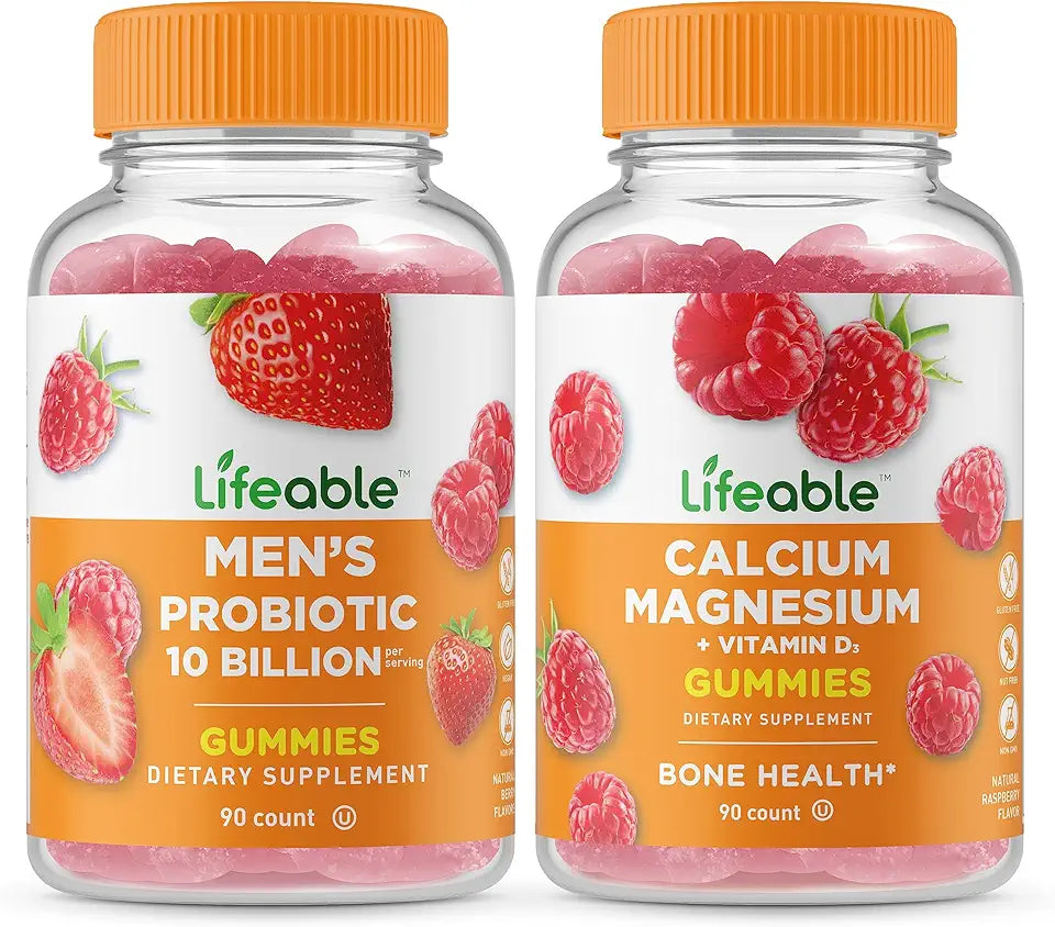 Men's Probiotic 10 Billion Calcium Magnesium Gummies J90636