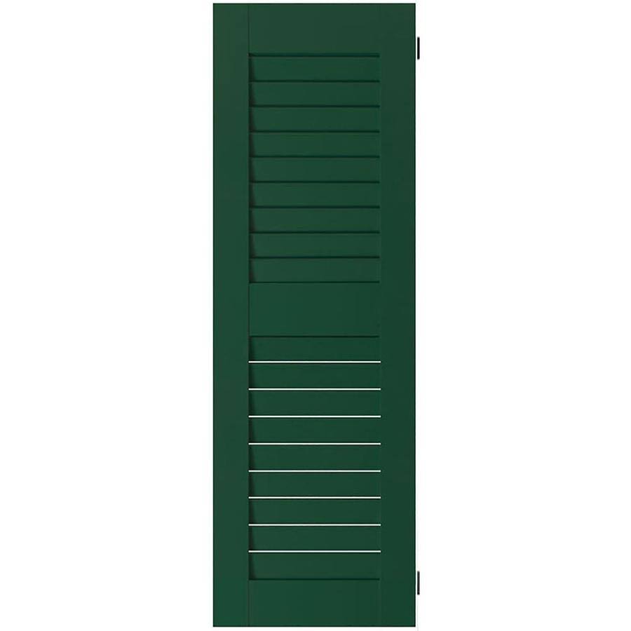 15 in. x 52 in. Real Wood Western Red Cedar Open Louvered Shutters Pair N946076