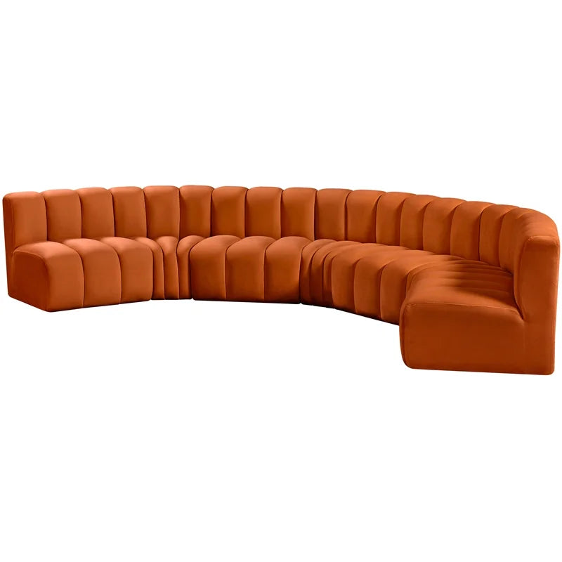 Cognac Velvet Modular Sofa B170