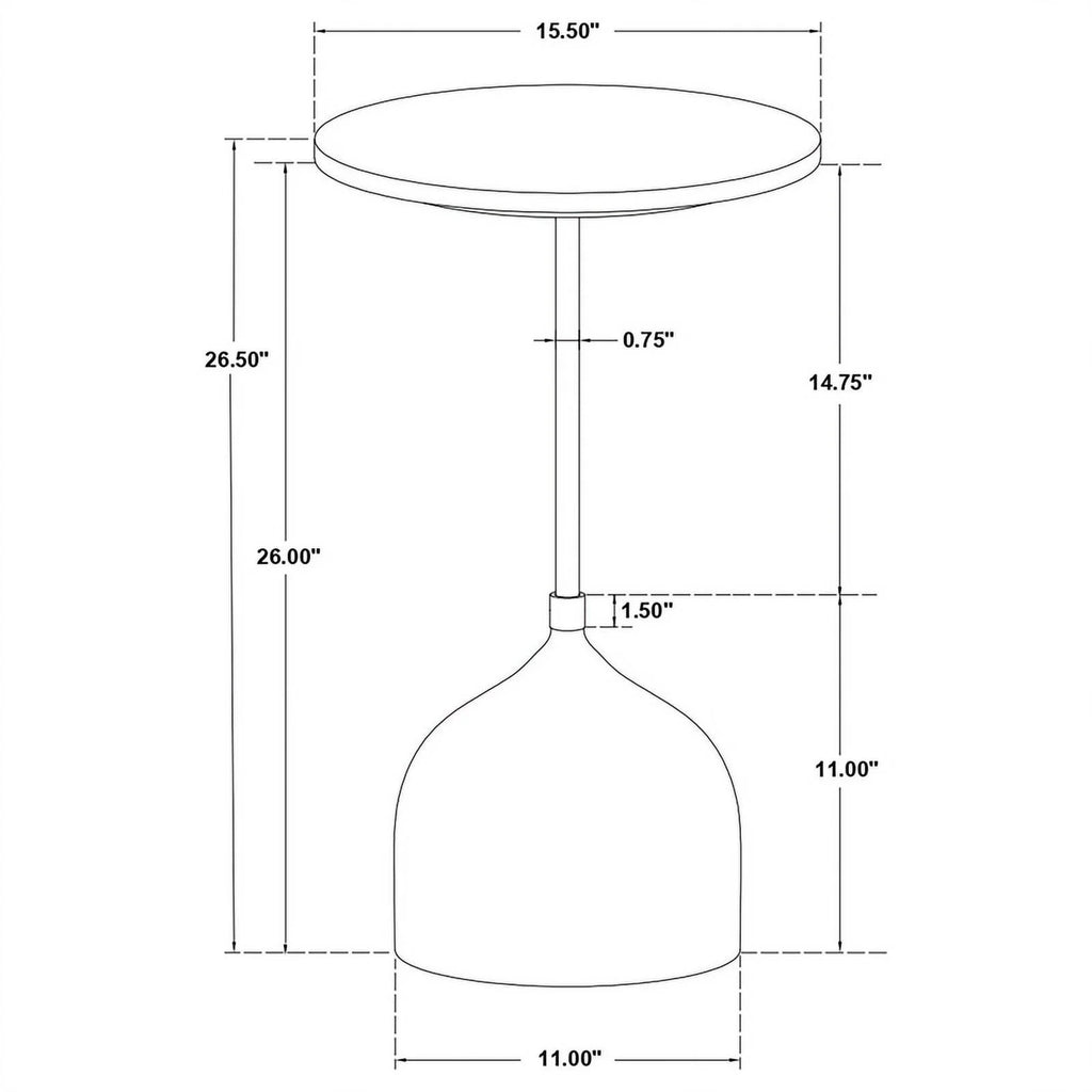 Contemporary Round Marble Top Side Table in Peach and Brown F856