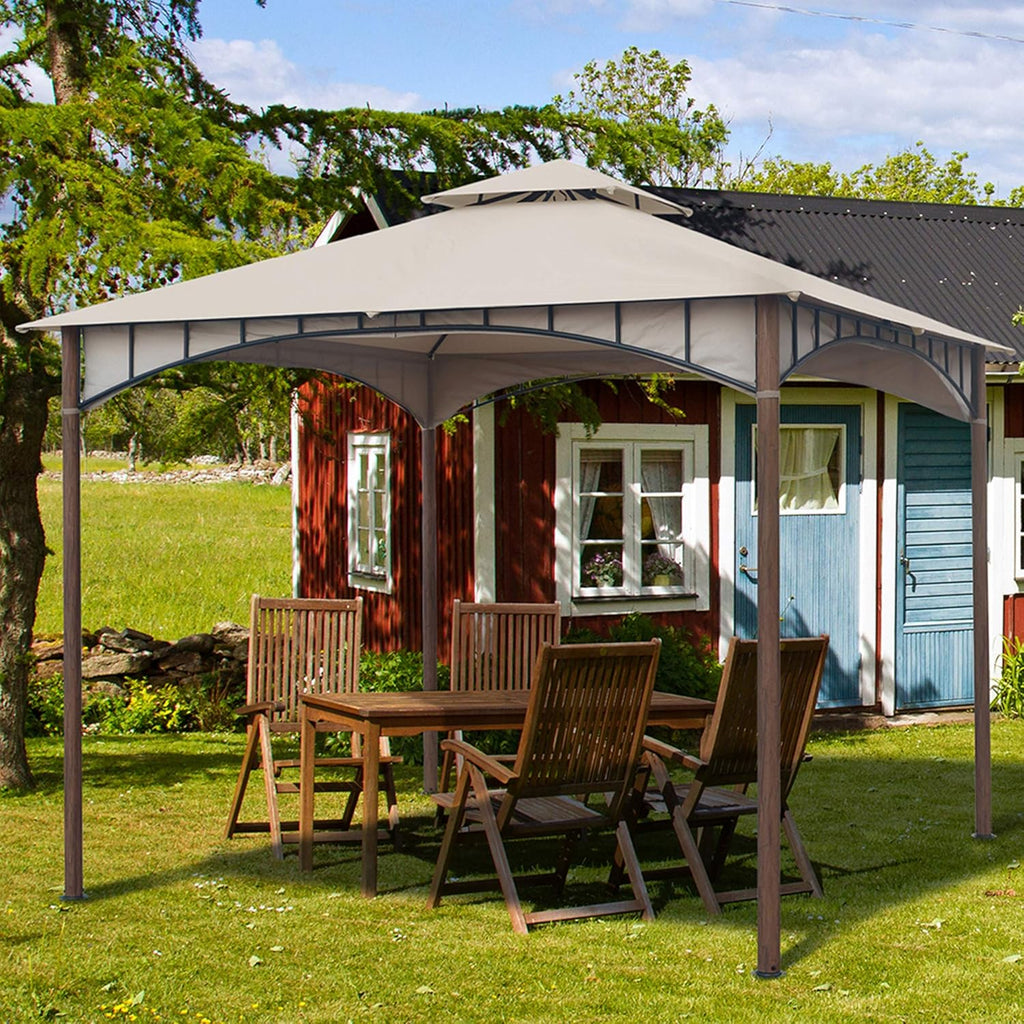 10x10 Waterproof Steel Gazebo (Beige) Y52675