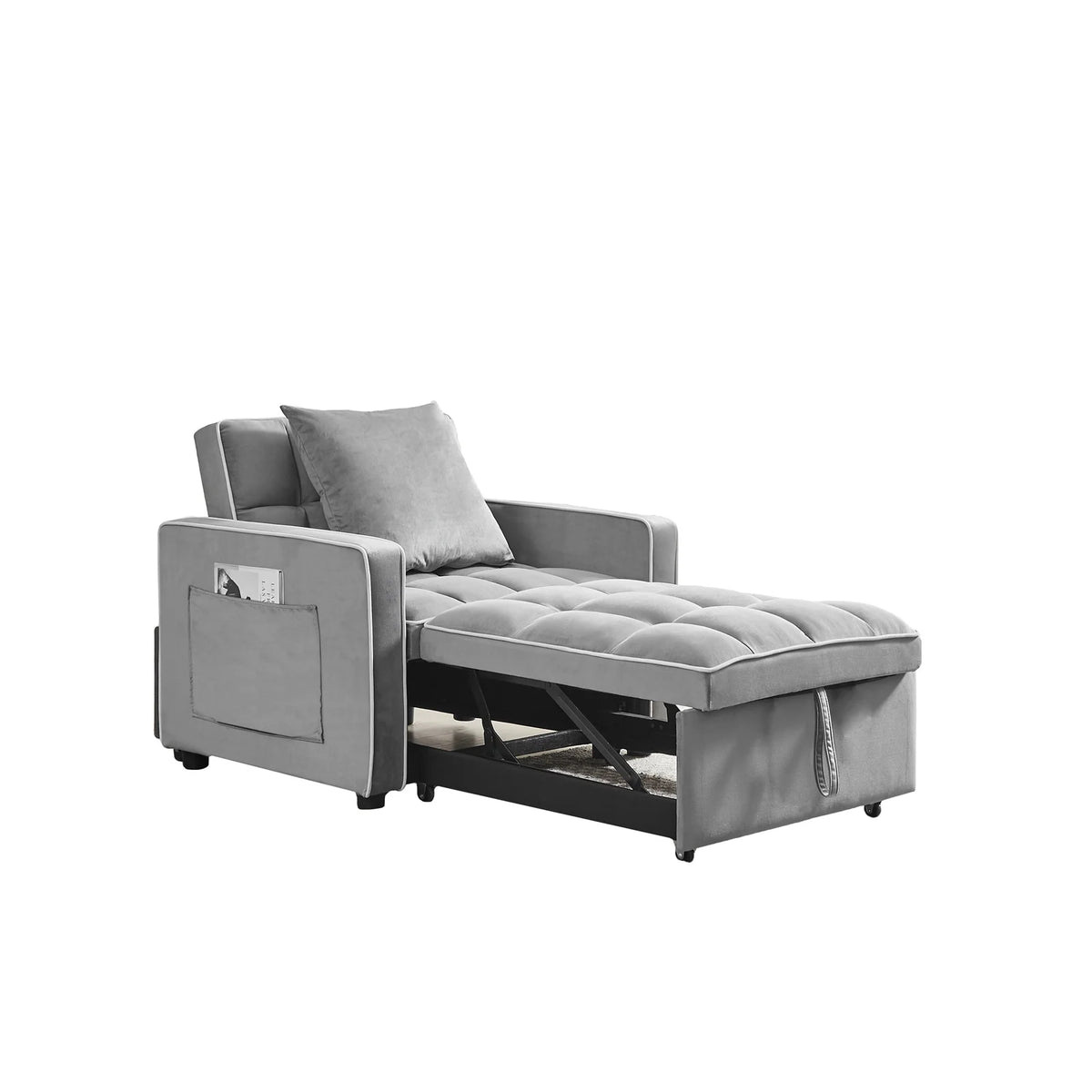 Velvet Convertible Chair Bed S52734