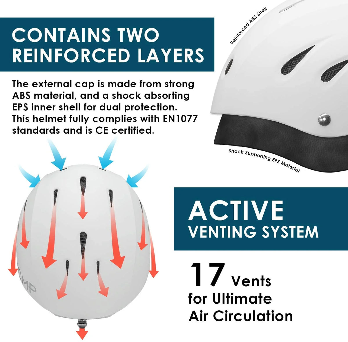 Matte White Ski Helmet with Build-In Ear Pads O692