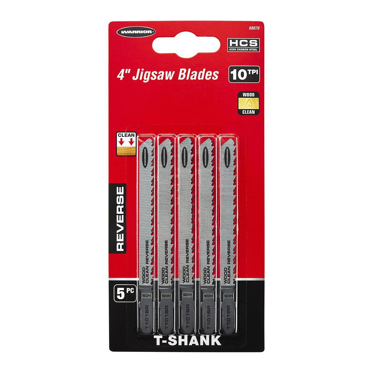 4 in. 10 TPI T-shank Jig Saw Blades, 5 Pack T5339
