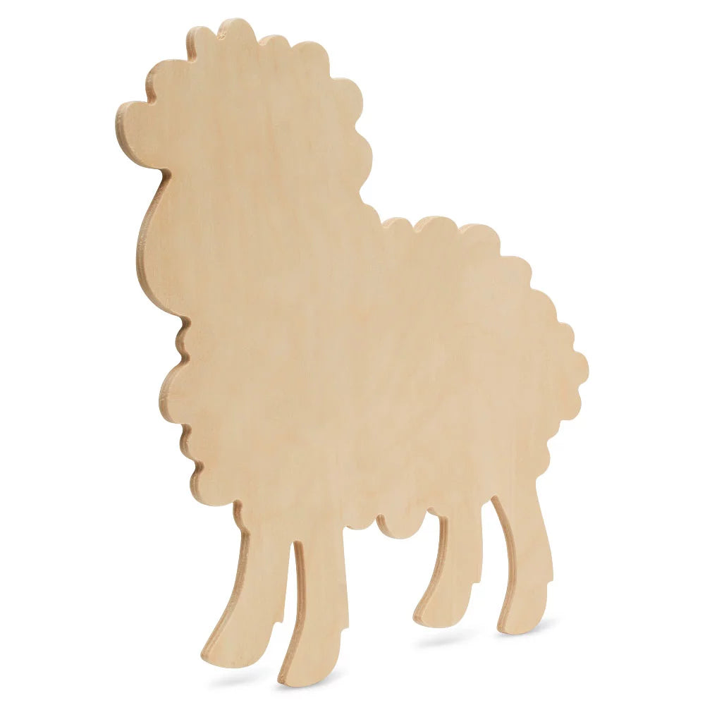 Large Unfinished Wood Lamb Cutouts 16 inch x 15 inch Pack of 25 Z755320