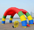 Inflatable Rainbow Twin Arches Wedding Arch Double Stander 26*13ft with Blower X1097