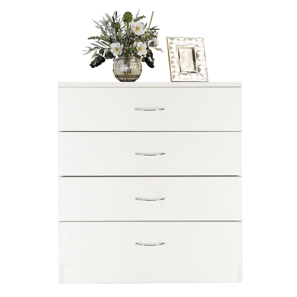 White 4 Drawer Wood Dresser E2929