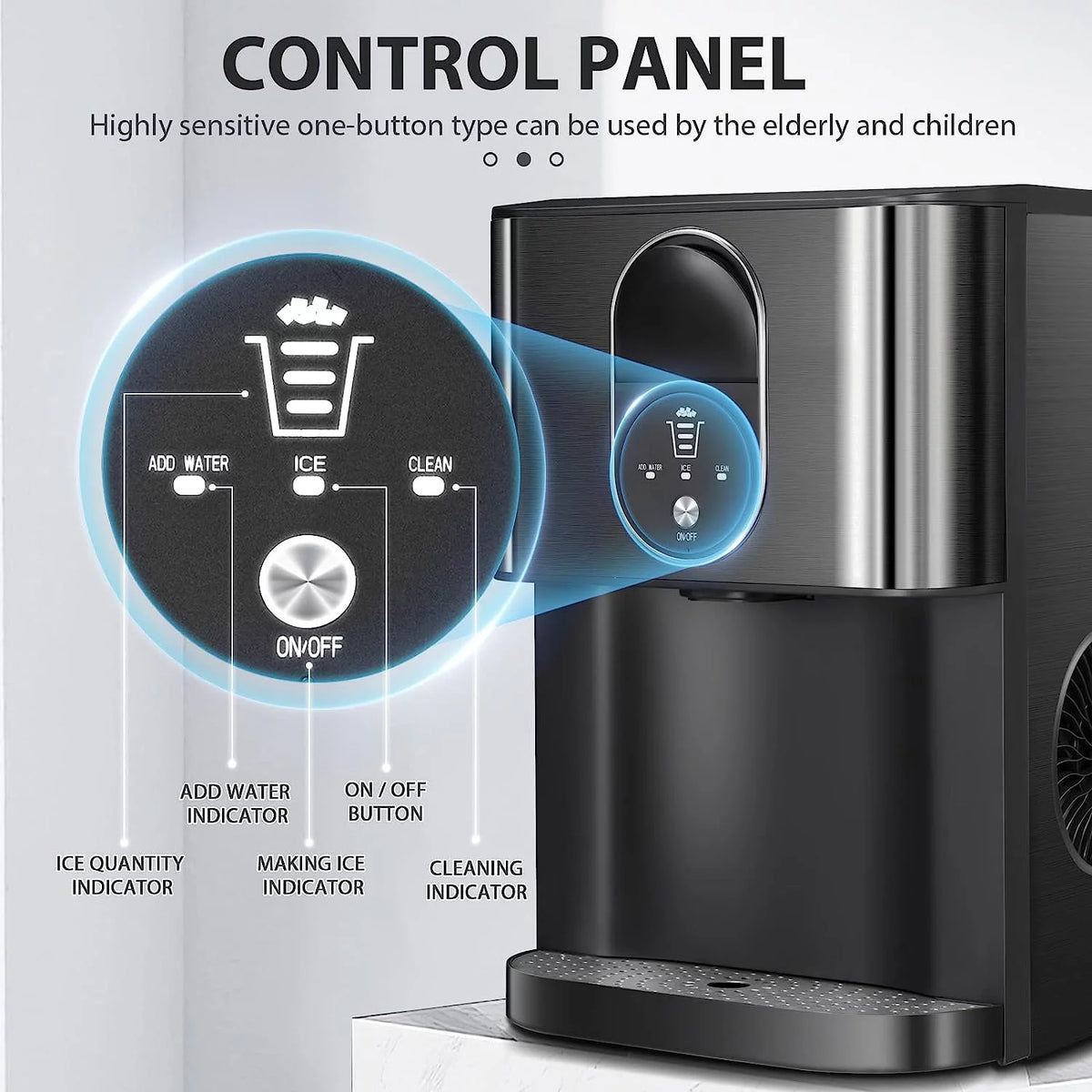 Black Countertop Nugget Ice Maker Q982