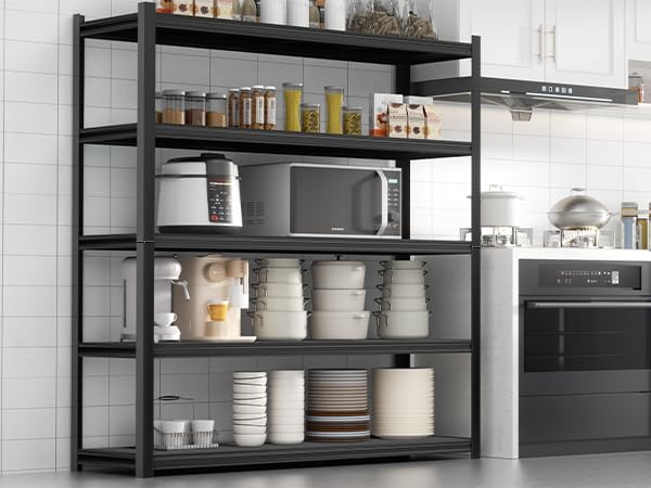 72" H 5 Tier Metal Shelving 2000LBS Black N198922