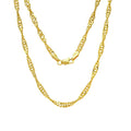 10K Yellow Real Gold Twisted Necklace 16"-24" O180