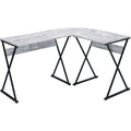 L Shape Antique White Writing Desk P269954