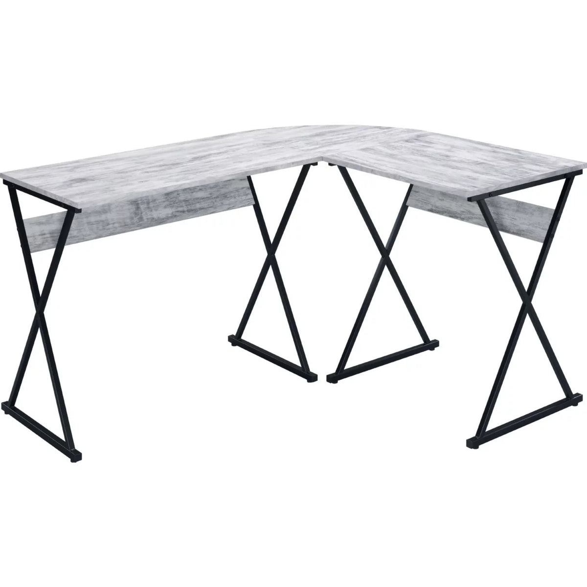 L Shape Antique White Writing Desk P269954