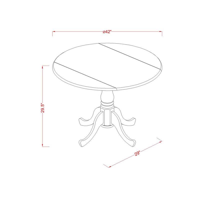 3PC Round Table with Two 9-Inch Drop Leaves and 2 Panel Back Chairs G302315