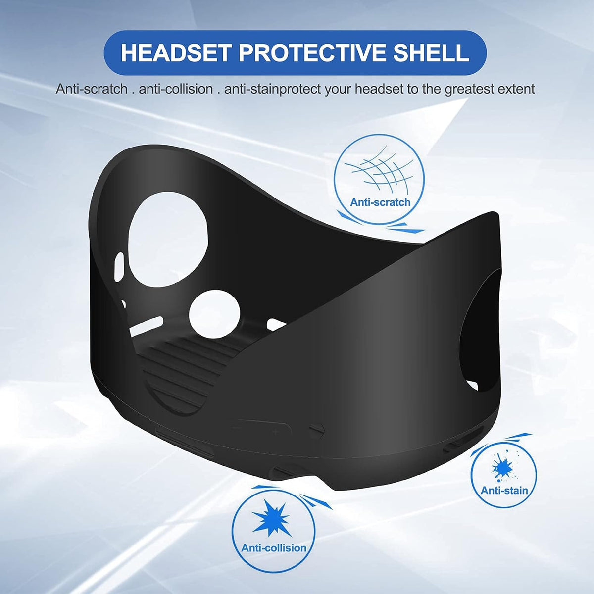 5-IN-1 VR Head Strap Kit with Face Cover, Controllers Cover, Cool Black E3519