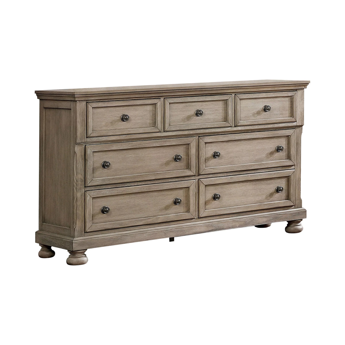 Grey Acacia 7-Drawer Dresser and Mirror Set N57684