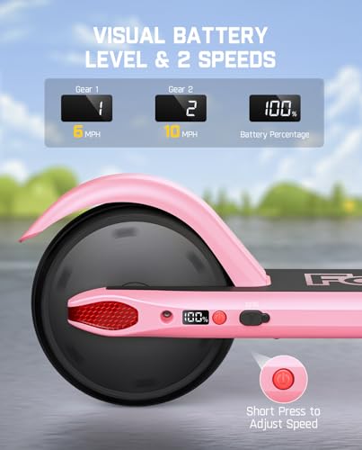 Electric Scooter for Kids 8-12, Adjustable Handlebar, 132 lbs, 40 mins, 5 Miles Range Y278817