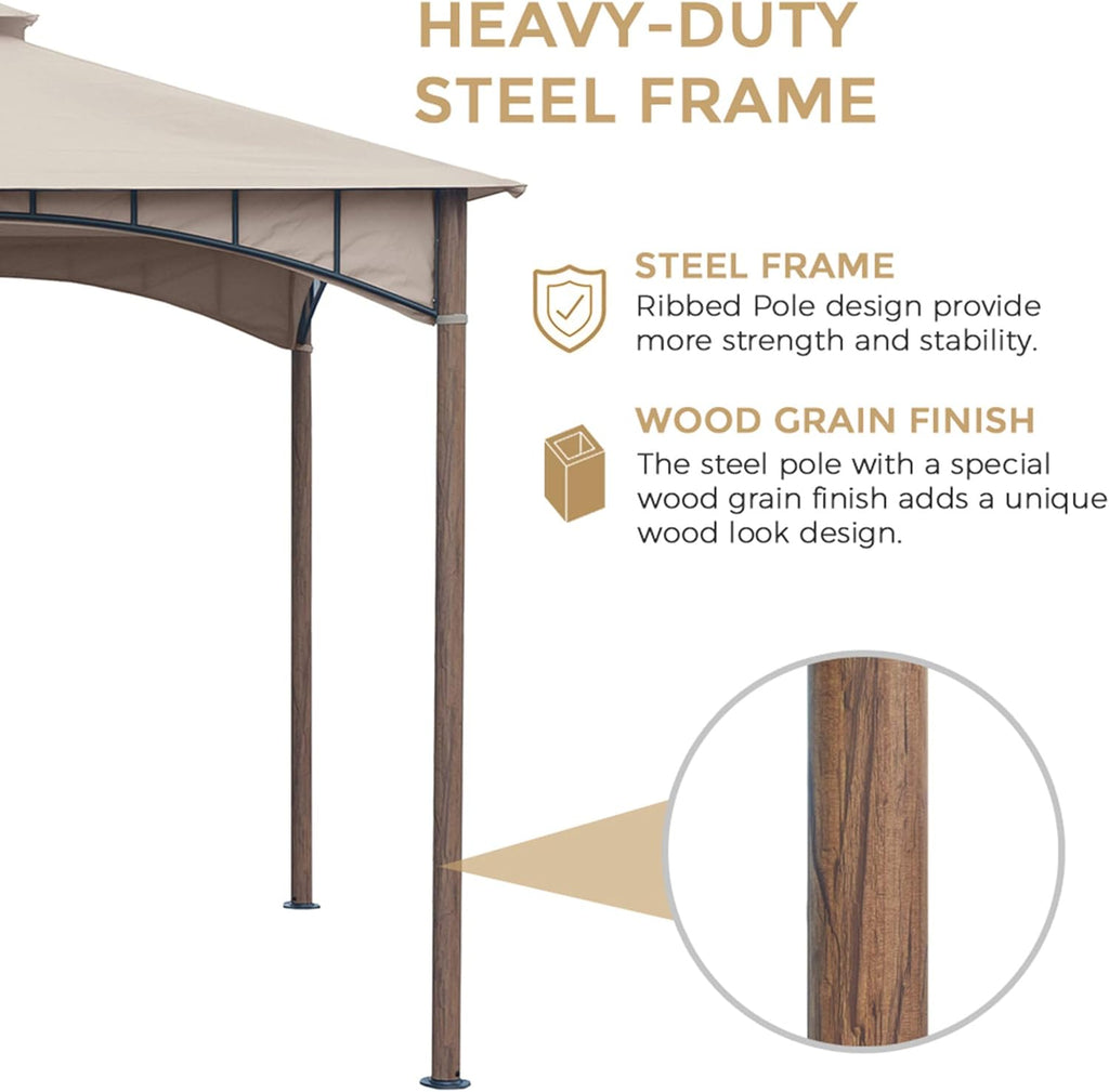 10x10 Waterproof Steel Gazebo (Beige) Y52675