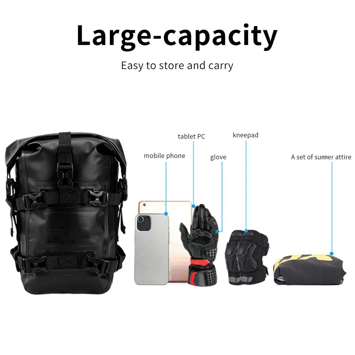 Motorcycle Frame Bag Motorbike Side Bag Full Waterproof 8L A14746