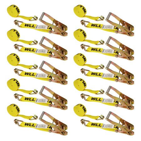 2 inch x 27' Ratchet Strap with Wire Hooks (10 Pack) E431598
