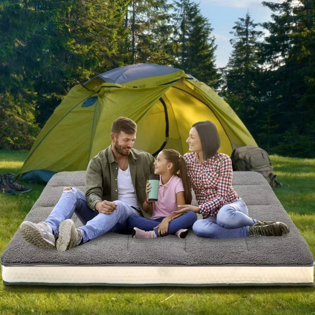 Japanese Floor Mattress 4" Thick Sherpa Fleece Futon Mattress S569129