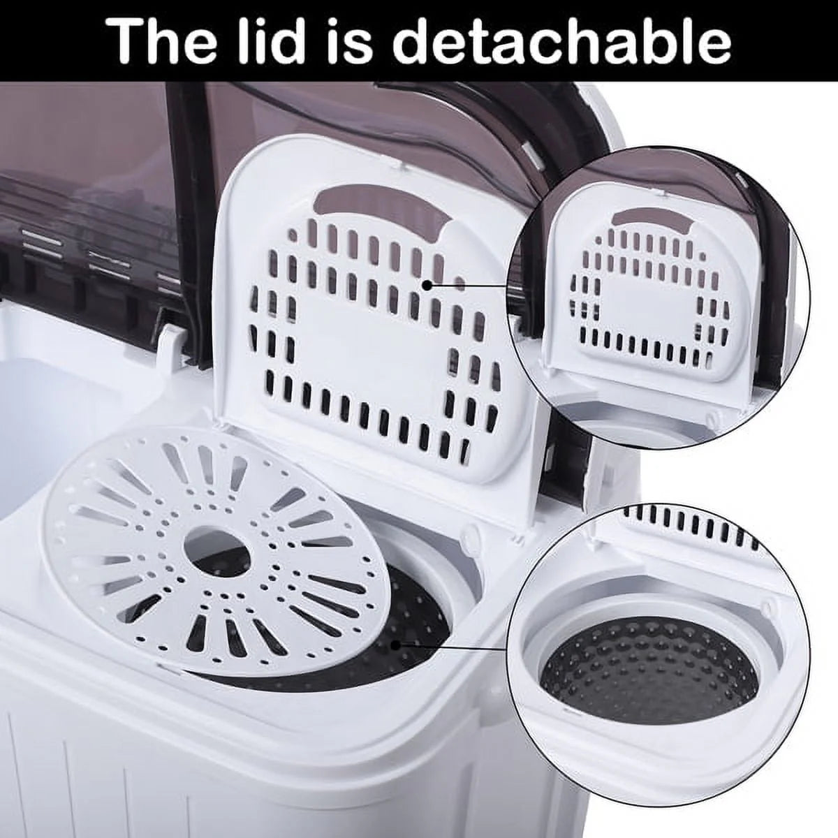 Portable 14.3lbs Washing Machine with Drain Pump T873842