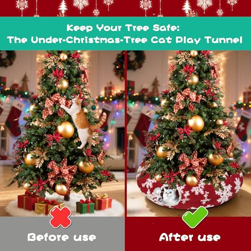 Christmas Snowflake Print Cat Tunnel K22652