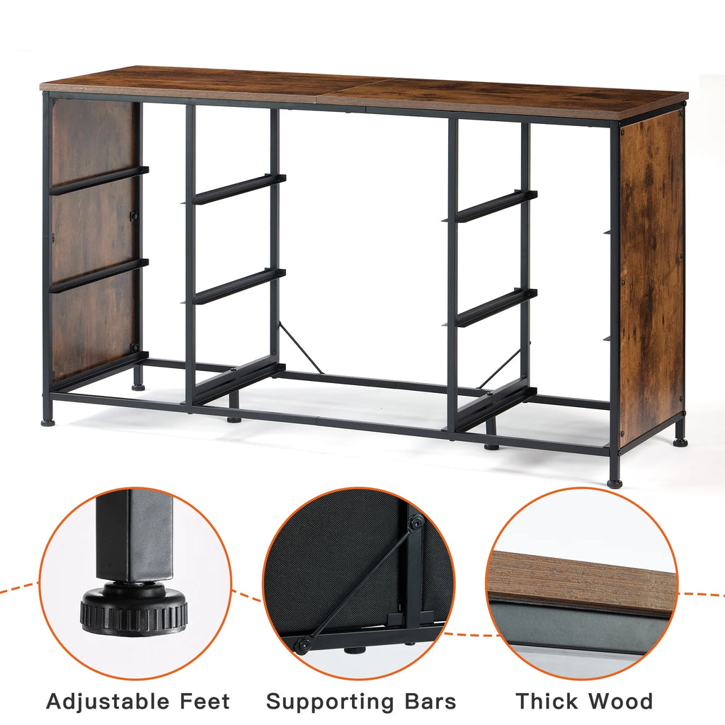 Black 9 Drawer Wide Dresser TV Stand K799402