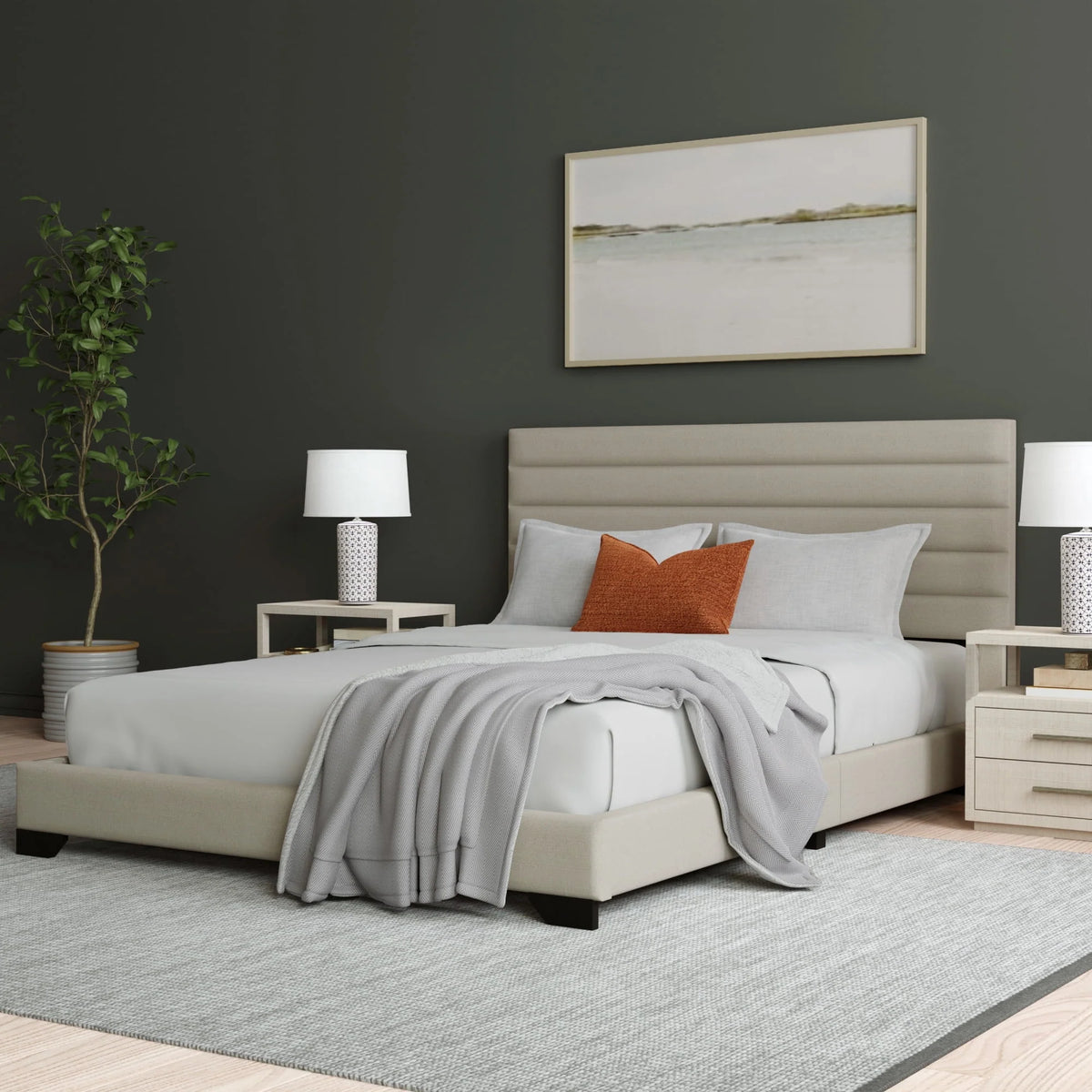 Queen Tufted Upholstered Platform Bed R809