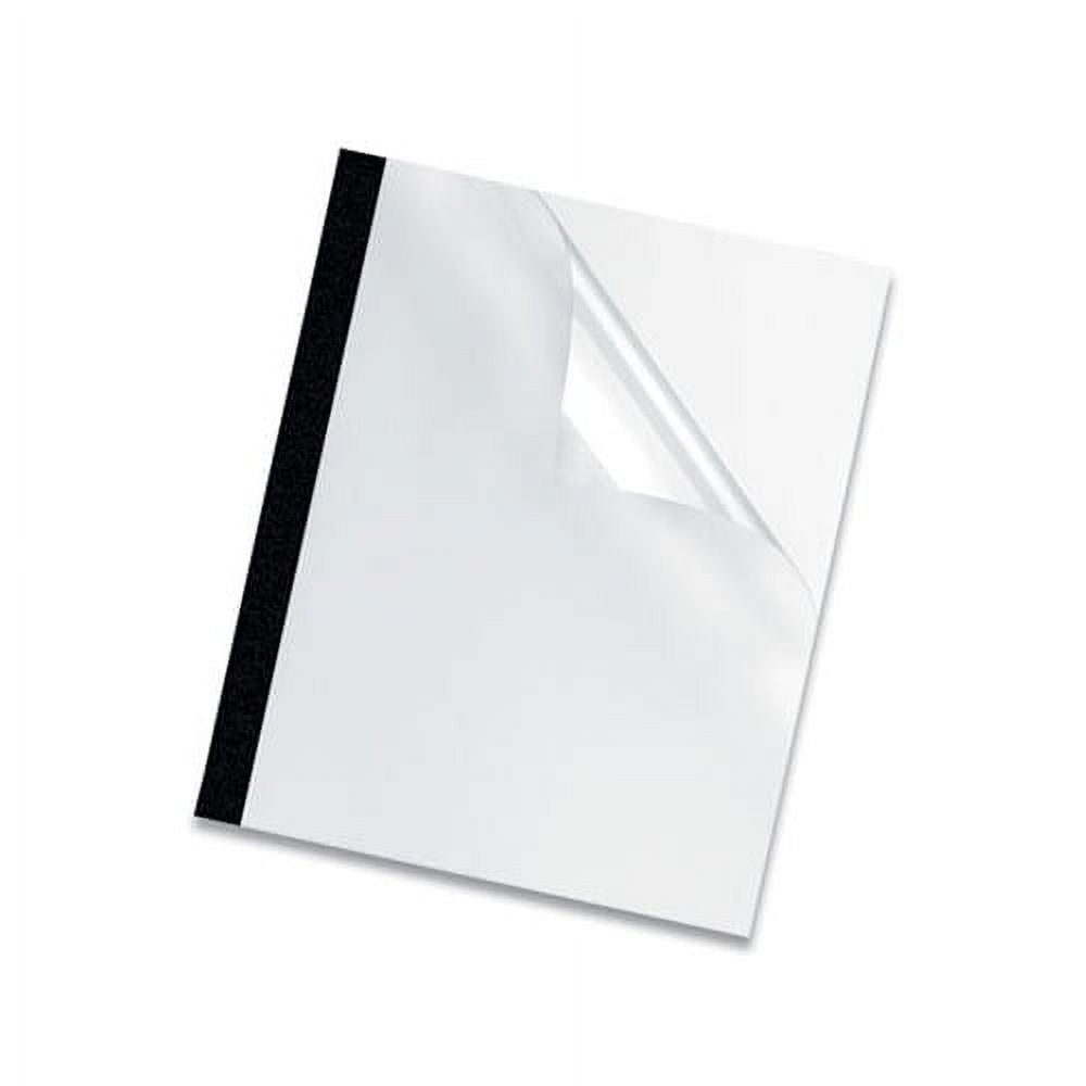 Thermal Binding System Covers, 60-Sheet Cap, 11 x 8.5, Clear/Black, 10/Pack X17738