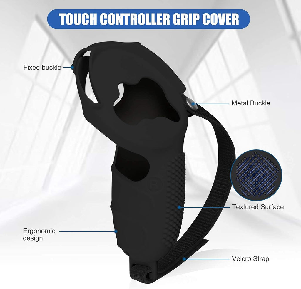 5-IN-1 VR Head Strap Kit with Face Cover, Controllers Cover, Cool Black E3519